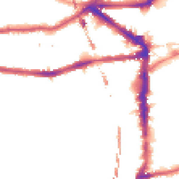 Night-time road noise heatmap for E8 1DN
