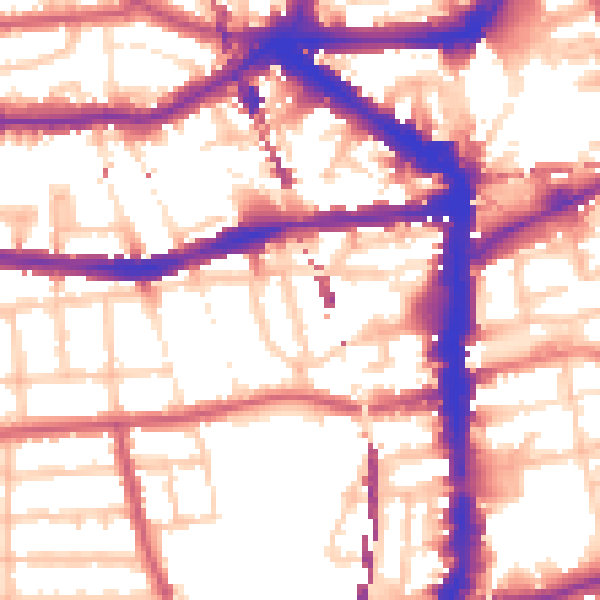Daytime road noise heatmap for E8 1DP