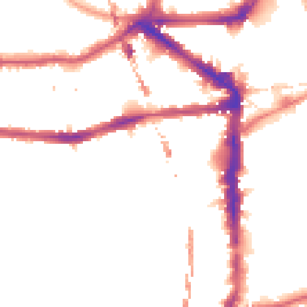 Night-time road noise heatmap for E8 1DP