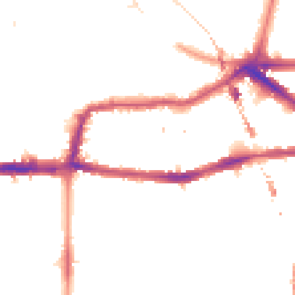 Night-time road noise heatmap for E8 1DQ