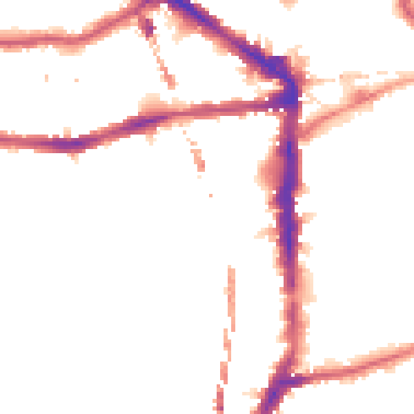 Night-time road noise heatmap for E8 1DS