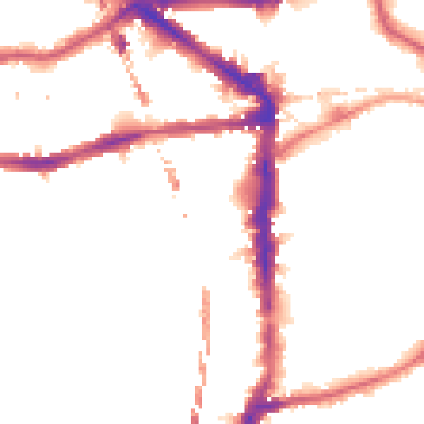 Night-time road noise heatmap for E8 1DT