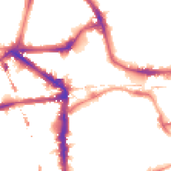 Night-time road noise heatmap for E8 1DU