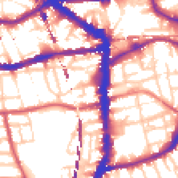 Daytime road noise heatmap for E8 1EB