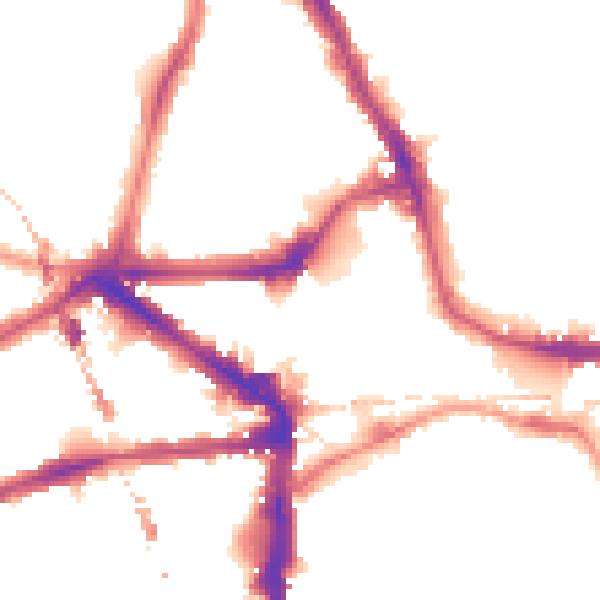 Night-time road noise heatmap for E8 1FT