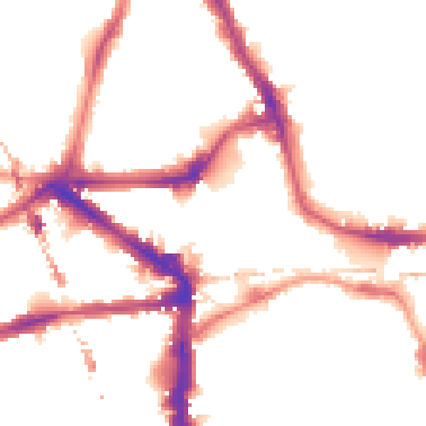 Night-time road noise heatmap for E8 1FW