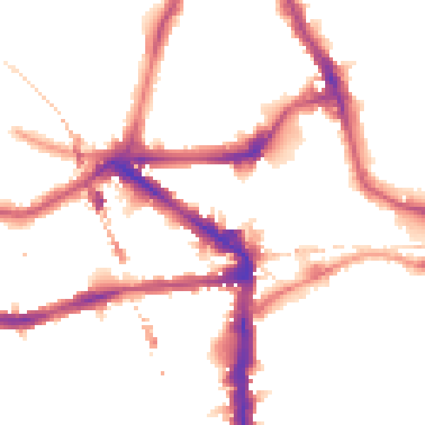Night-time road noise heatmap for E8 1JP
