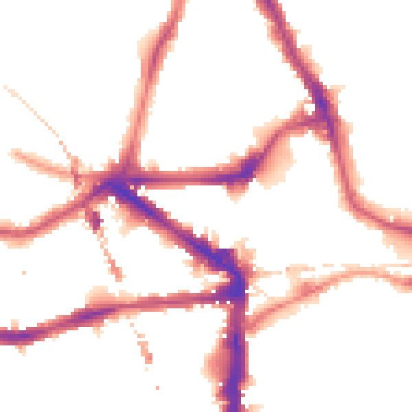 Night-time road noise heatmap for E8 1JU