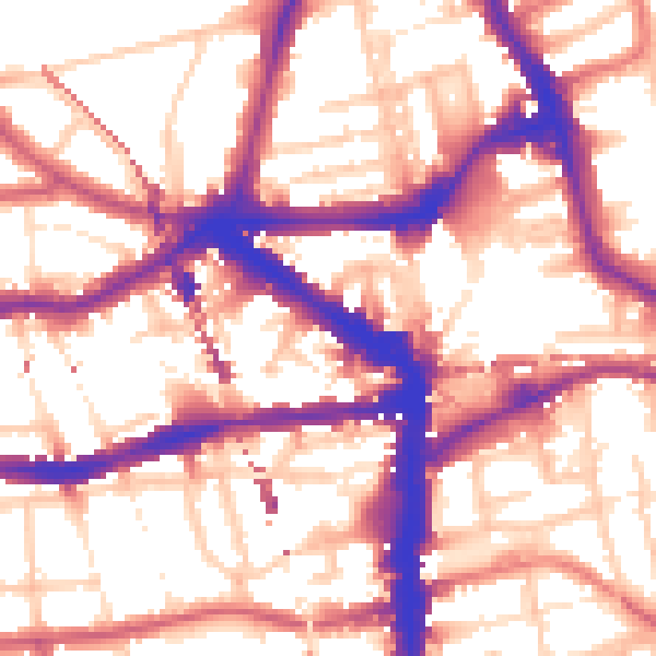 Daytime road noise heatmap for E8 1LL