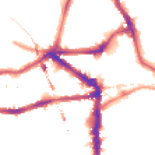 Night-time road noise heatmap for E8 1LL