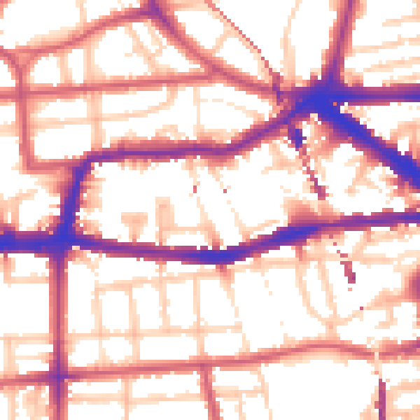 Daytime road noise heatmap for E8 1NE