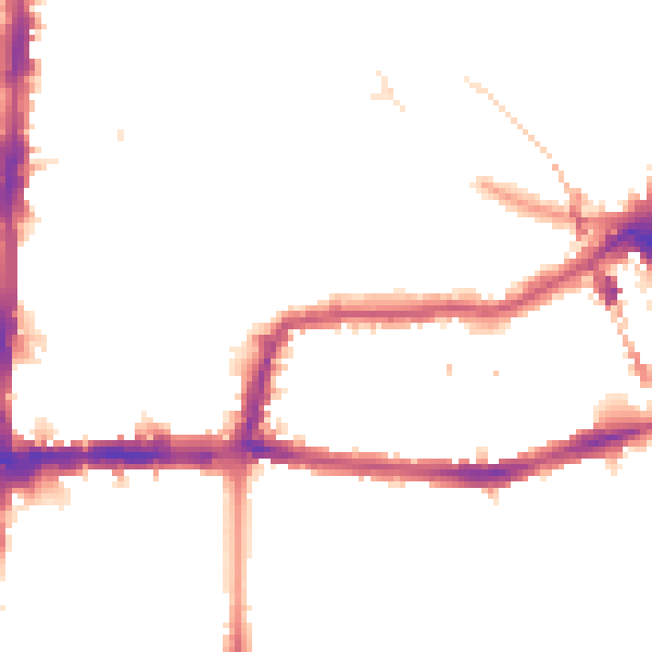 Night-time road noise heatmap for E8 1NG