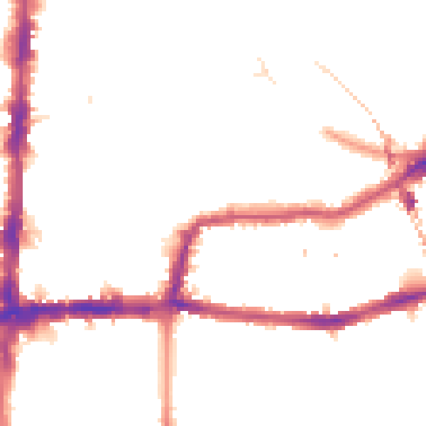 Night-time road noise heatmap for E8 1NH