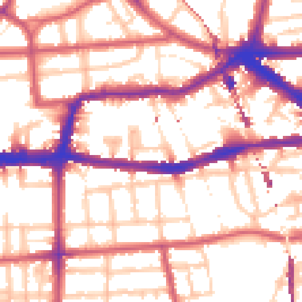 Daytime road noise heatmap for E8 1PA