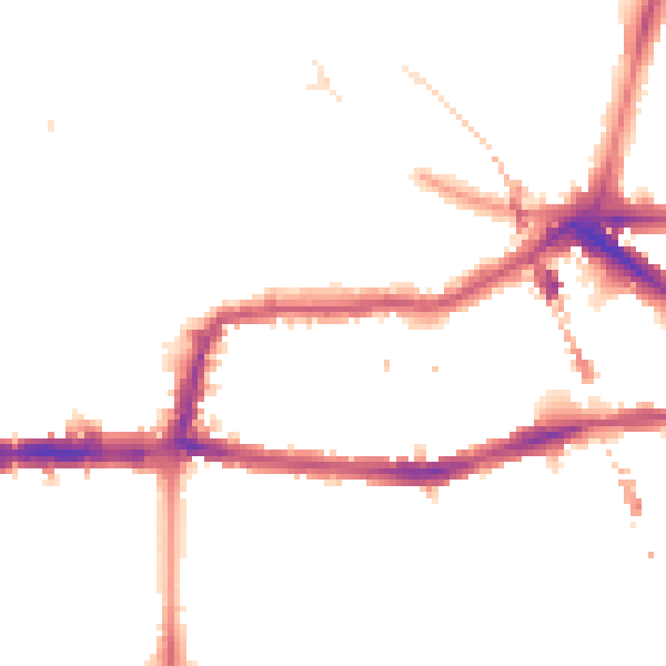 Night-time road noise heatmap for E8 1PH