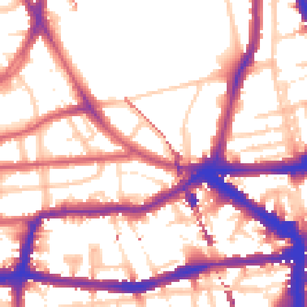 Daytime road noise heatmap for E8 2AG