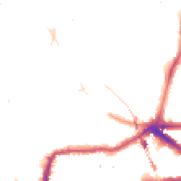 Night-time road noise heatmap for E8 2AY