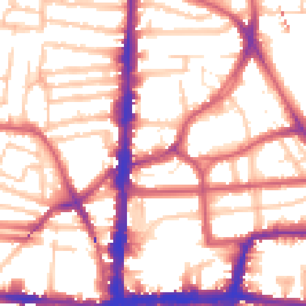 Daytime road noise heatmap for E8 2BY
