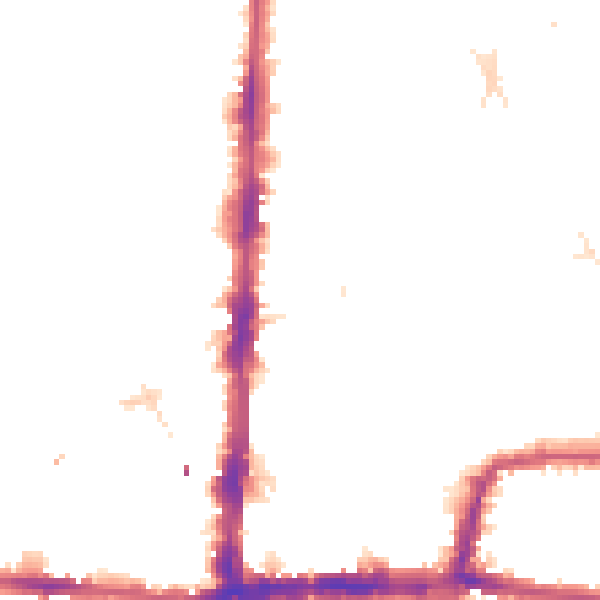 Night-time road noise heatmap for E8 2BY