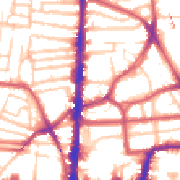 Daytime road noise heatmap for E8 2DD