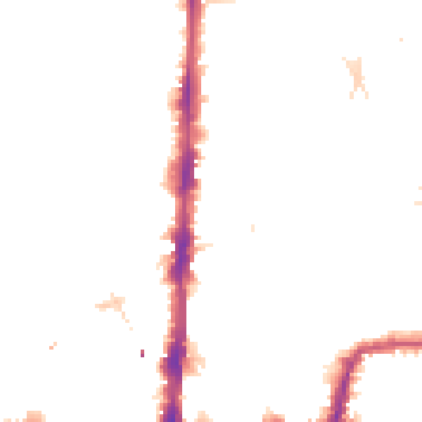 Night-time road noise heatmap for E8 2DD