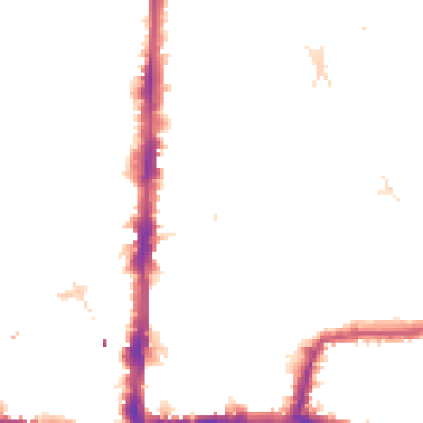 Night-time road noise heatmap for E8 2DF