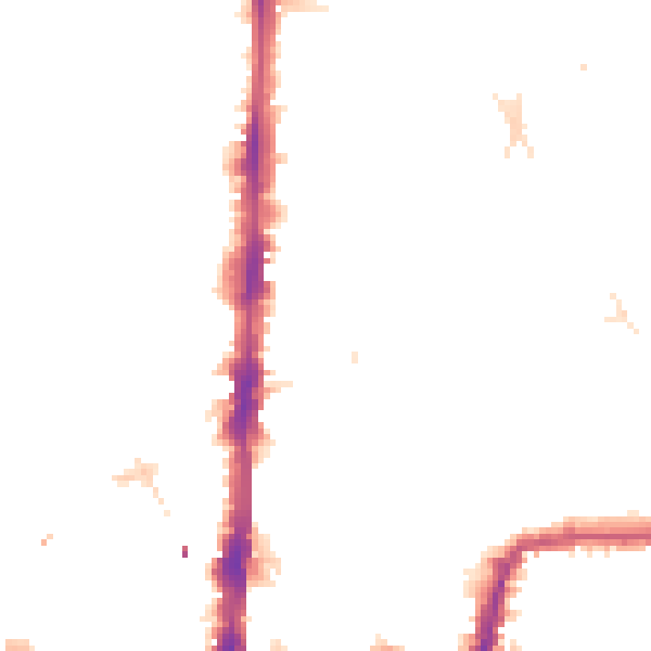 Night-time road noise heatmap for E8 2DH