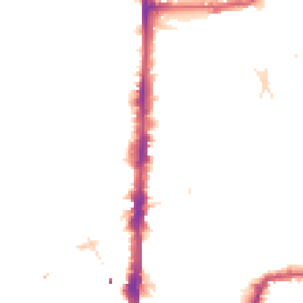 Night-time road noise heatmap for E8 2DS