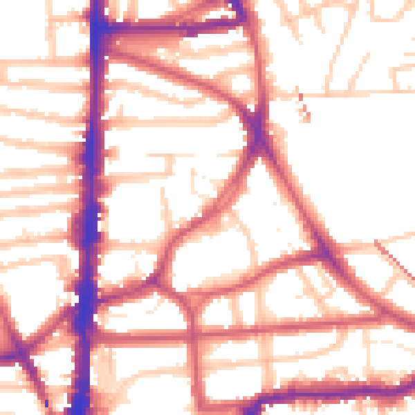 Daytime road noise heatmap for E8 2EB