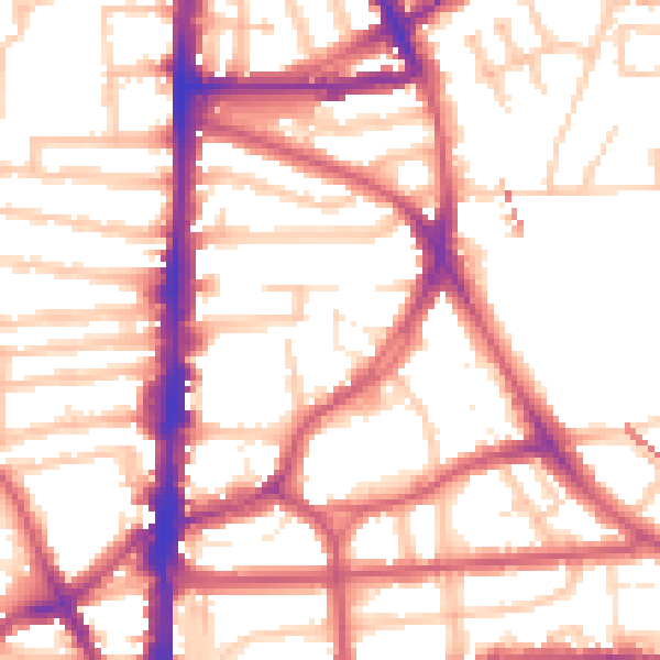 Daytime road noise heatmap for E8 2EF