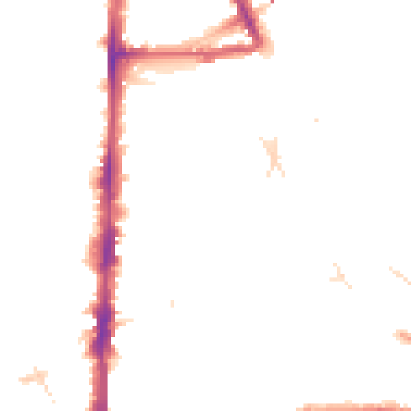 Night-time road noise heatmap for E8 2EF