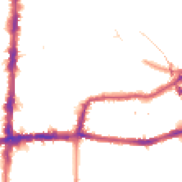 Night-time road noise heatmap for E8 2EP