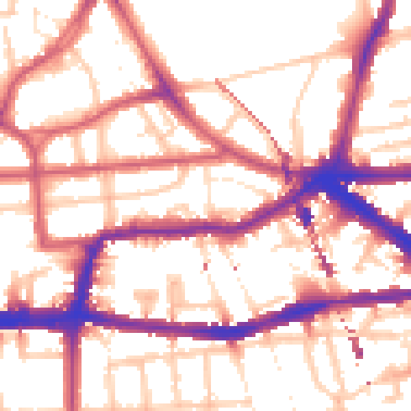 Daytime road noise heatmap for E8 2HA