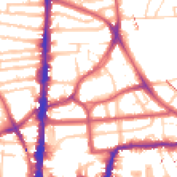 Daytime road noise heatmap for E8 2HE