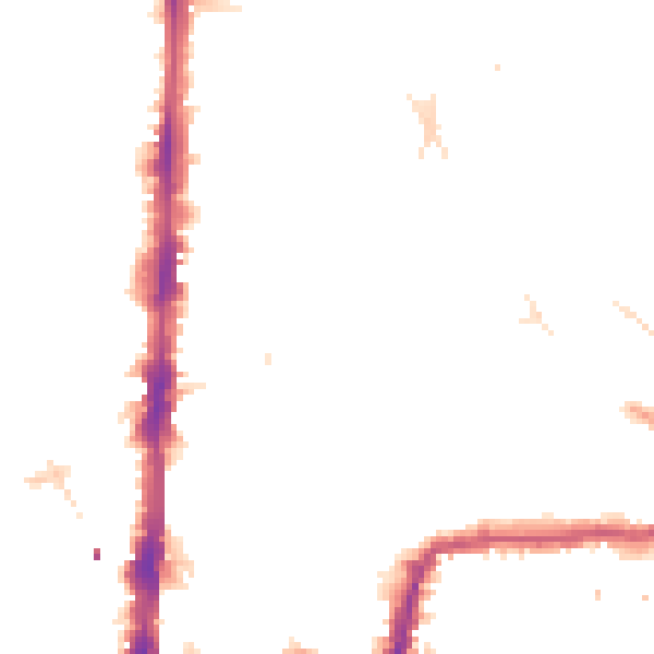 Night-time road noise heatmap for E8 2HE