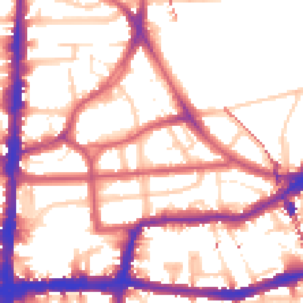 Daytime road noise heatmap for E8 2HL