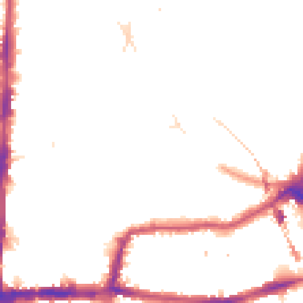 Night-time road noise heatmap for E8 2JN