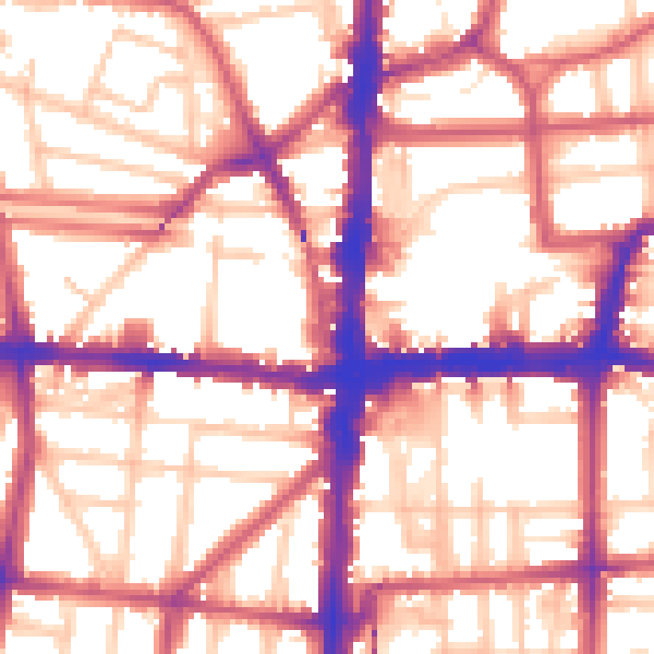 Daytime road noise heatmap for E8 2JZ
