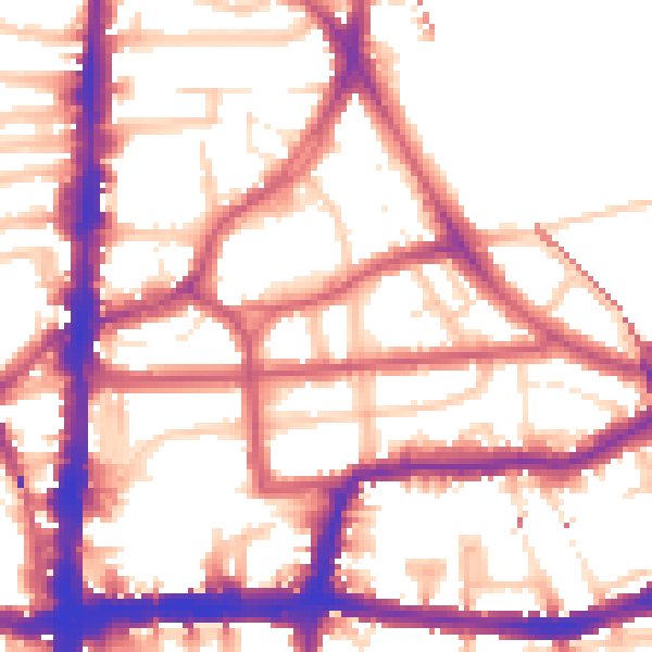 Daytime road noise heatmap for E8 2LN