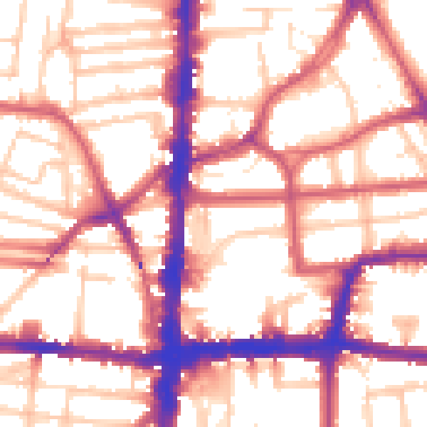 Daytime road noise heatmap for E8 2LU