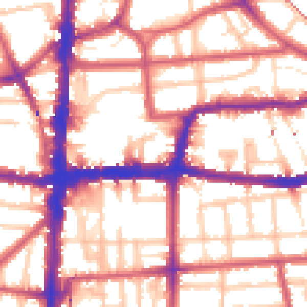 Daytime road noise heatmap for E8 2NE