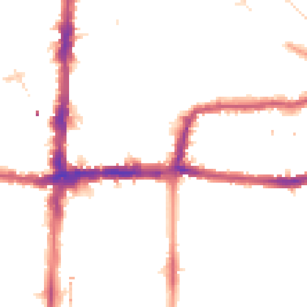 Night-time road noise heatmap for E8 2NE
