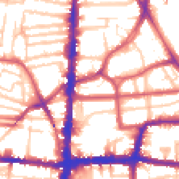 Daytime road noise heatmap for E8 2NN