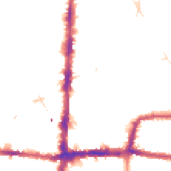 Night-time road noise heatmap for E8 2NN