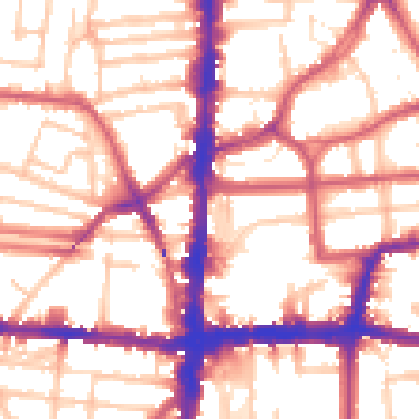 Daytime road noise heatmap for E8 2NS