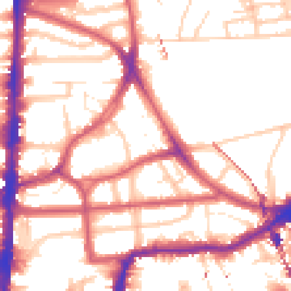 Daytime road noise heatmap for E8 2RA