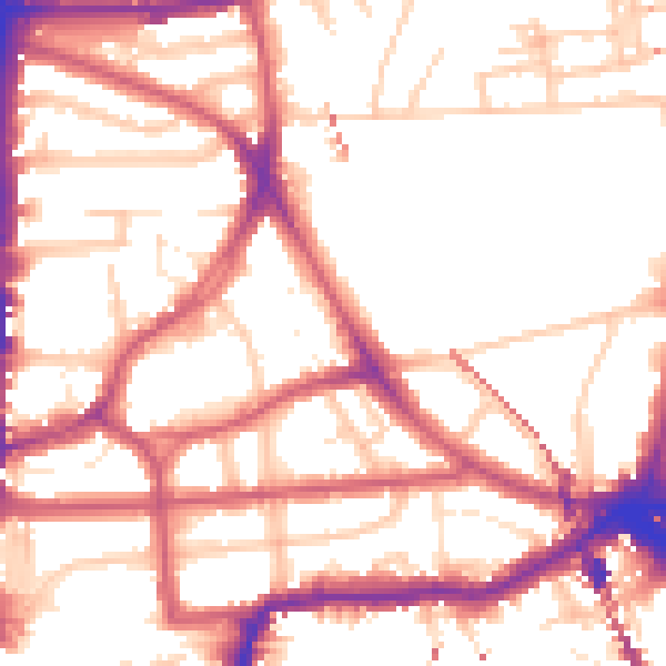 Daytime road noise heatmap for E8 2RR