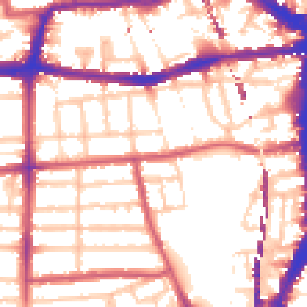 Daytime road noise heatmap for E8 3AE