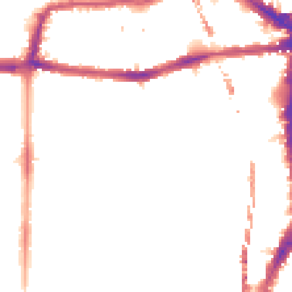 Night-time road noise heatmap for E8 3AE