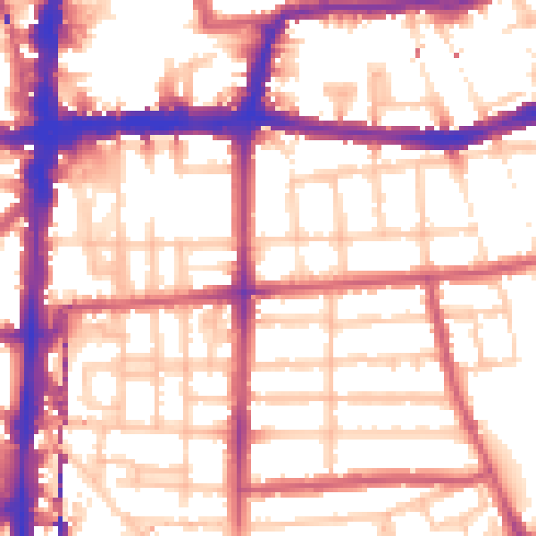 Daytime road noise heatmap for E8 3AT